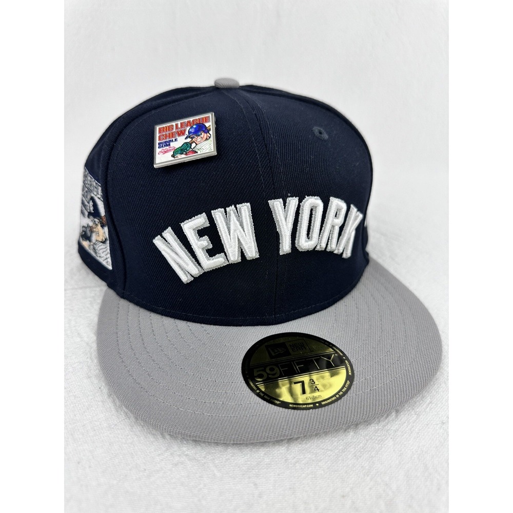 NEW ERA 59FIFTY 5950 FITTED HAT NEW YORK YANKEES BIG LEAGUE CHEW SIDE PATCH PIN